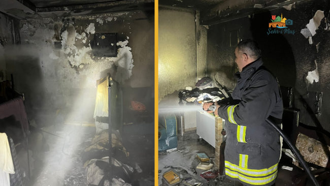 Muş’ta Apartman Dairesinde Yangın: Ev Kullanılamaz Hale Geldi