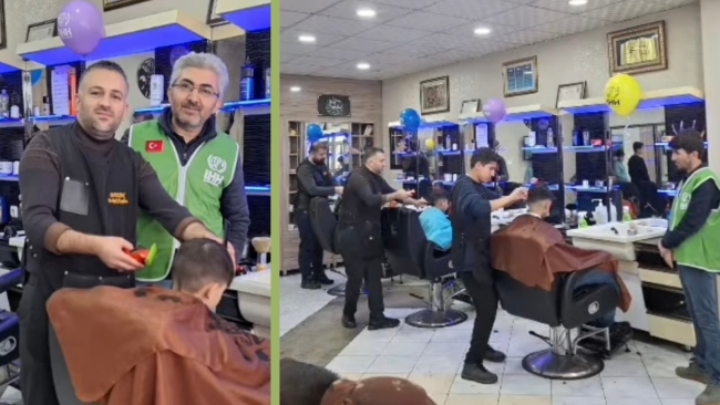 Muş’ta Yetim Çocuklara Bayram Tıraşı