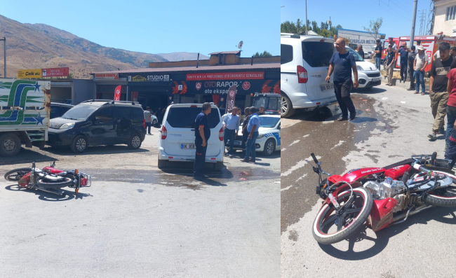 Muş’ta Motosiklet ile Hafif Ticari Araç Çarpıştı: 2 Ağır Yaralı