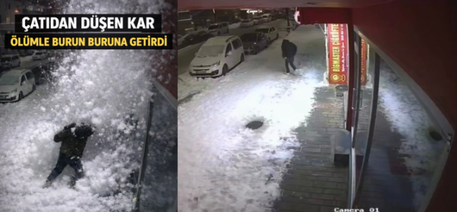 Çatıdan düşen kar kütlesi genci yaraladı