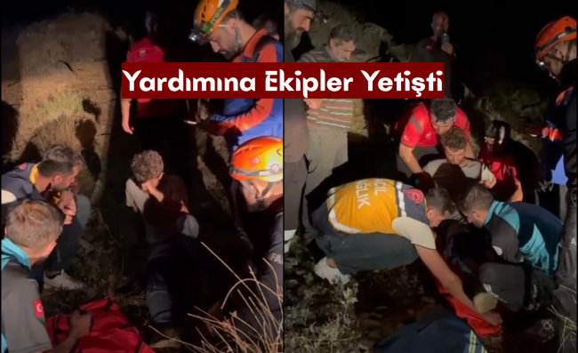 Dağlık Arazide Ayağını Kırdı, Yardımına Ekipler Yetişti