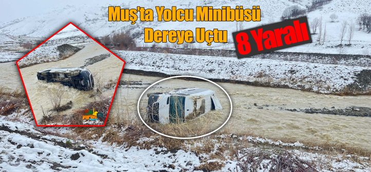 Muş’ta Yolcu Minibüsü Dereye Uçtu: 8 Yaralı
