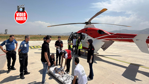 Muş’ta Ambulans Helikopter 9 Aylık Serhat Bebek İçin Havalandı