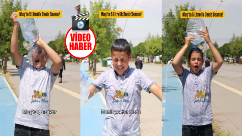 Muş’ta Sıcak Hava Çocukları da Bunaltıyor: 5 Litrelik Su Şişesiyle Serinlik Arayışı