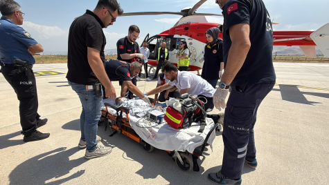 Muş’ta Ambulans Helikopter 9 Aylık Serhat Bebek İçin Havalandı